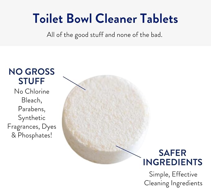 THE CLEAN PEOPLE Toilet Bowl Cleaner | Eco Friendly Toilet Bowl Cleaner Tablets for Removing Hard Water Stains, Rust, and Limescale Buildup (12 Count)
