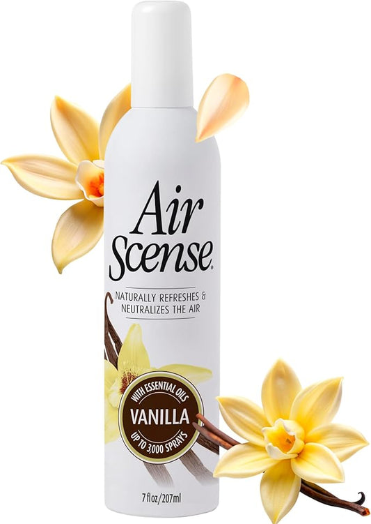 Air Scense Essential Oil Air Freshener - Vanilla Scent - Non-Aerosol - 7 fl oz | Refreshing, Long-Lasting Scent | Eco-Friendly | Exceptional Value Single Can