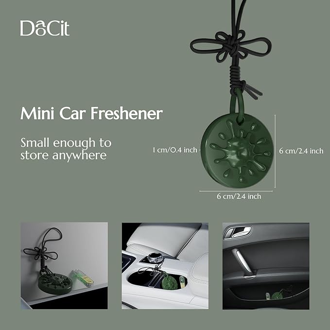 Car Air Freshener Hanging Essential Oil Diffuser with Bead Release Design, 40+ Days Long Lasting Scent for Men & Women, 7 Original + 14 Refills for Car/Home/Office, Freesia