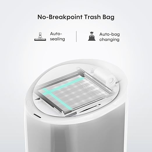 TOWNEW T Air One Official Refill Rings for Smart Bathroom Trash Can, Sturdy Trash Bags for Electric Automatic Trash Can, 2.6 Gallon, 8 pk White Refill Rings - Up to 96 Trash Bags