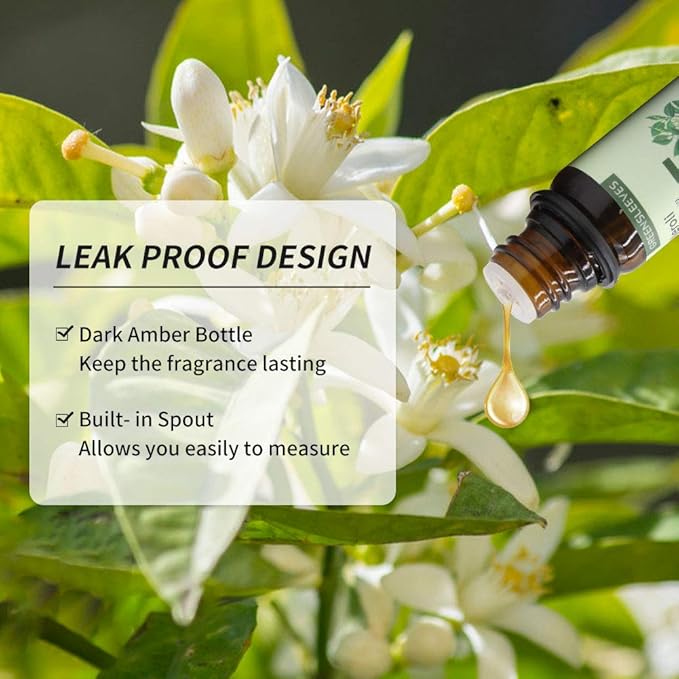 GREENSLEEVES Neroli Essential Oil, 10ml Pure Plant-Based Fragrance Oil for Aromatherapy, Essential Oils for Diffuser, Air Freshener, Massage, Bath Bomb, Scented Candle Soap Making