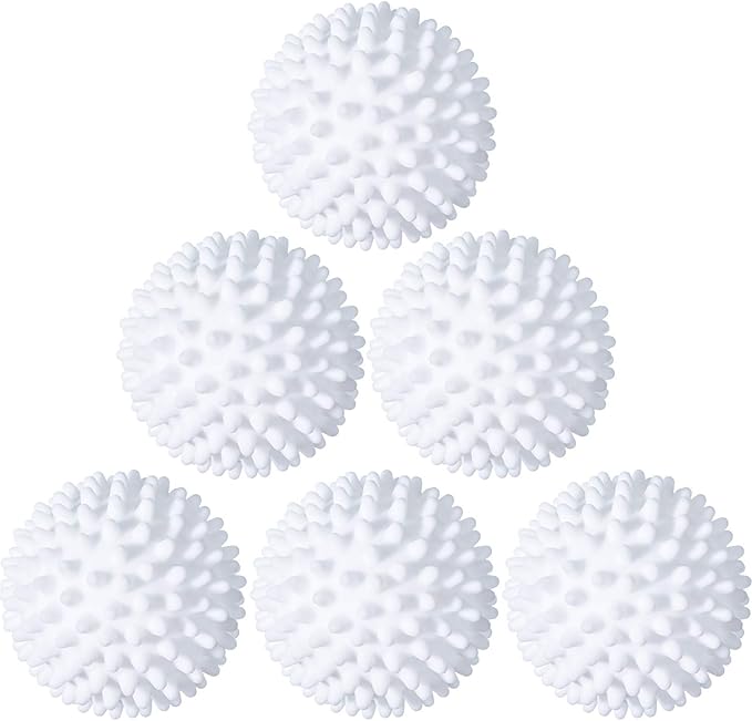 6 Pieces Laundry Will Drying Balls Reusable Replace Laundry Drying Fabric Softener and Saves, Reusable Washing Machine Cleaning Soften Clothes Wash Ball (White)