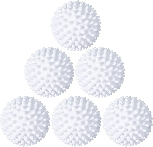 6 Pieces Laundry Will Drying Balls Reusable Replace Laundry Drying Fabric Softener and Saves, Reusable Washing Machine Cleaning Soften Clothes Wash Ball (White)