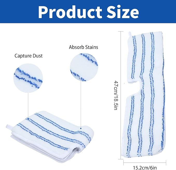 4 Pack Microfiber Mop Pads for O Cedar Mop Replace Head, Flip Mop Refills Compatible with O-Cedar Hardwood Floor 'N More, Reusable & Washable Mop Covers for Dry/Wet Use