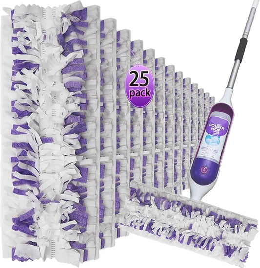 Disposable Mop Pads for S-wiff-er PowerMop Multi-Surface Mopping Pad Refills | Safe on All Finished Floors | Compatible with Swiffer PowerMop (25 Count)