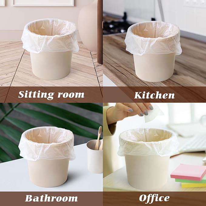 1.2 Gallon(Fit 1-1.2Gal)100 Counts Strong Trash Bags 1 Gallon 1.2 Gallon Garbage Bags by Teivio, Waste Basket Liners,Bathroom Trash Can Bin Liners, Small Plastic Bags for Home Office Kitchen(Clear)