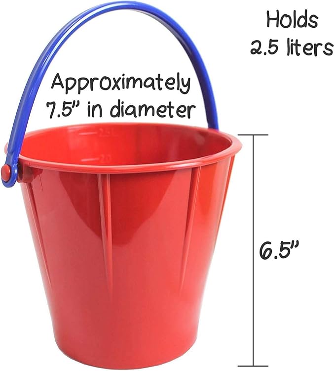 Spielstabil 3 Pack - Large Sand Pails Beach Toys (3 Buckets Included - Colors Vary) - Made in Germany