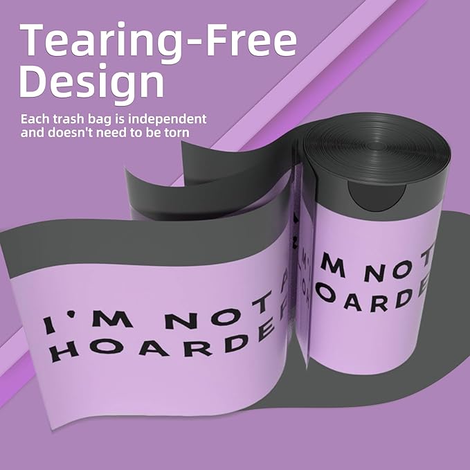 13 Gallon Trash Bags Drawstring, 50 Count Tall Kitchen Trash Bags, Sturdy Large Trash Bags, Not Hoarder Printed Garbage Bags 13 Gallon Tall Kitchen, Tear Resistant Kitchen Garbage Bags for Kitchen