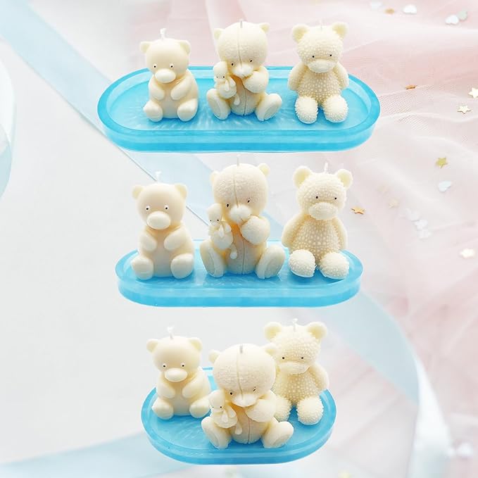 3Pcs Silicone Molds for Resin Casting Tray Molds Oval Resin Molds Silicone Pallet Round Molds