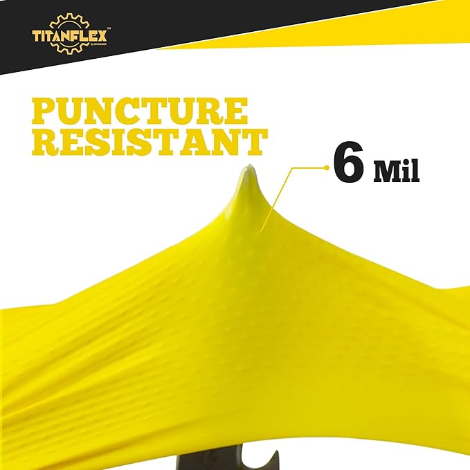 TitanFlex Heavy Duty Nitrile Gloves, 6 Mil Yellow Raised Diamond Texture, Mechanic Disposable Gloves, Latex Free
