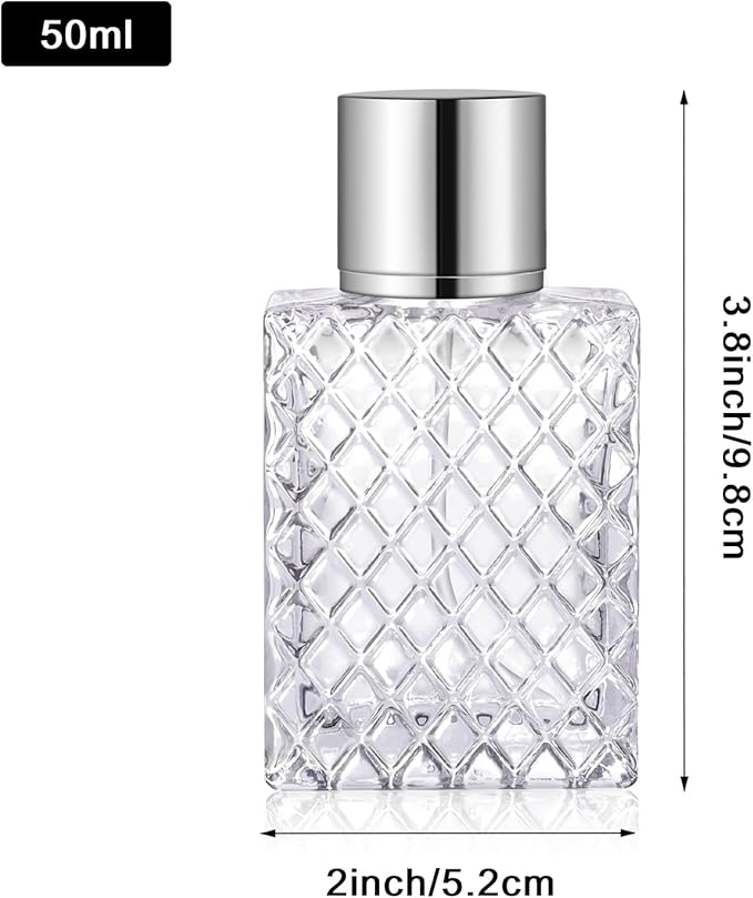 Vintage Glass Spray Bottle - 50ml/1.7 Oz Refillable Perfume Atomizer with 3 Dispenser Types