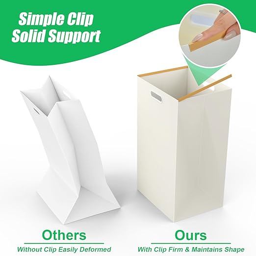 13 Gallon Disposable Trash Cans with Built-in Handles, 4 Pack Extra Large Portable Trash Can, Waterproof Layer Reusable Garbage Cans, Extra-Thick Cardboard Recycling Bins, Perfect for Parties, White