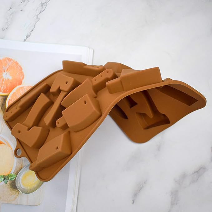 mostsom Chocolate Molds Halloween Chocolate Mold Knife Silicone Candy Molds for DIY Candy Ice Cube Sugar Halloween Party Cupcake Topper Decorating (C_ 8.92x4.04x0.56 inch)