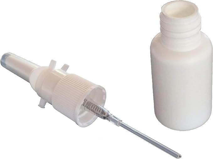 100-Pack 20 ml Nasal Spray Bottle Mist Sprayer - Empty Refillable White Plastic Spray Bottles - Reusable Nose Sprayer for Nasal Medications