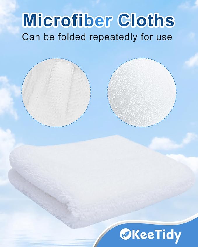 8 Pack Steam Cleaner Attachments Washable Microfiber Cloths Compatible with Dupray Neat Plus Steam Cleaners Accessories Steamer Cleaning Mop Pads, Large Rectangle Cloth