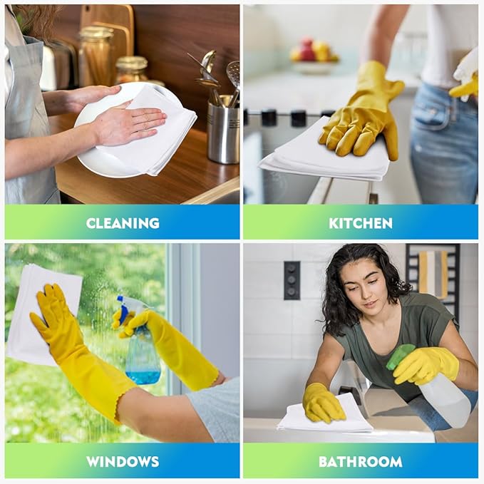 HOMEXCEL Microfiber Cleaning Cloth 20 Pack 11.5 x 11.5 inch Microfiber Towels for Cars Ultra Absorbent Car Washing Cloth Lint Free Streak Free Cleaning Rags for Car, Kitchen Window White