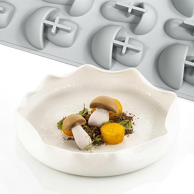mostsom Silicone Mushroom Molds Nonstick Baking Pan Silicone Molds for Chocolate, Candy, Jelly, Ice Cube, Muffin (Mushroom N_11.92x7x0.88inch)