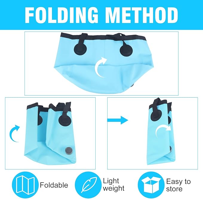 Collapsible Bucket with Handle 20L, Multifunctional Folding Water Container for Camping, Hiking, Traveling, Fishing, Laundry, Gardening, Waterproof, Durable, Lightweight