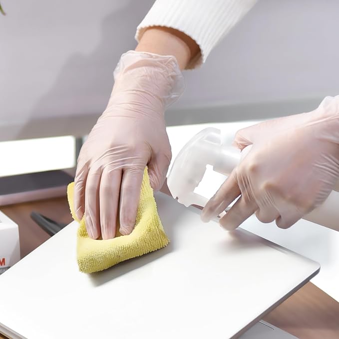 Schneider Clear Vinyl Exam Gloves, Latex-Free, Disposable Medical Gloves, Cleaning Gloves, Food Safe, Powder-Free, 4 mil