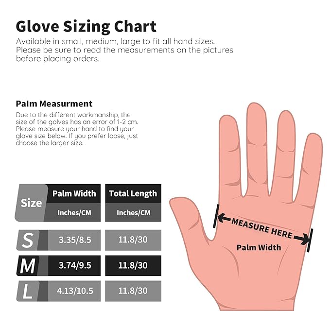 Segbeauty Black Gloves Reusable, 12 INCH Thickened Prolonged Powder Free Non-Latex Rubber Gloves, 16 Counts Washable Cleaning Glove Work Mechanic Glove Hair Dye Accessories Tattoo Supplies Medium