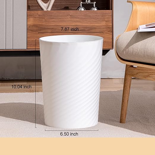 Small Bathroom Trash Can 1.8 Gallon Waste Basket 2 Pack Garbage Can for Toilet Office Bedroom, White