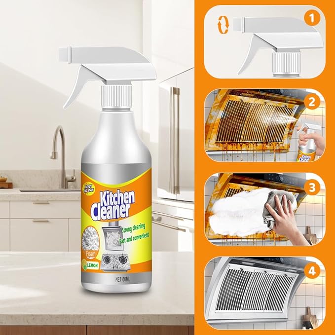 Kitchen Foam Cleaner, 2025 New All-Purpose Cleaner, Portable Grease Remover for Home Kitchen, Durable Stove Cleaners for Restaurant, Easy Clean Pot and Pan Cleaners for Housewife (1)