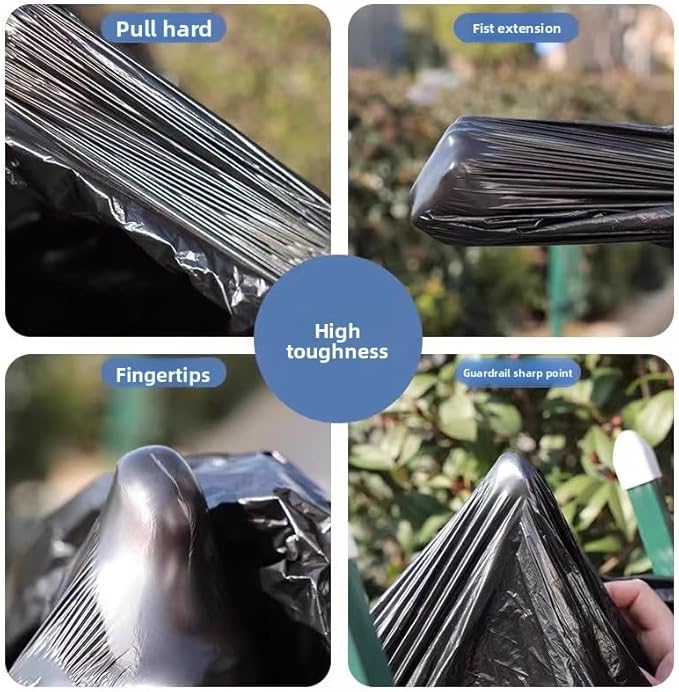 48 gallon heavy duty trash bags, 39.37x47.24 inches, black, extra strong construction & yard bags for commercial, industrial, garden waste, leakproof & puncture resistant(30 pieces）