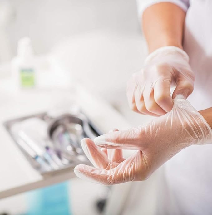 Vinyl Gloves Clear Plastic Powder Free 4 Mil 100-1000 Gloves