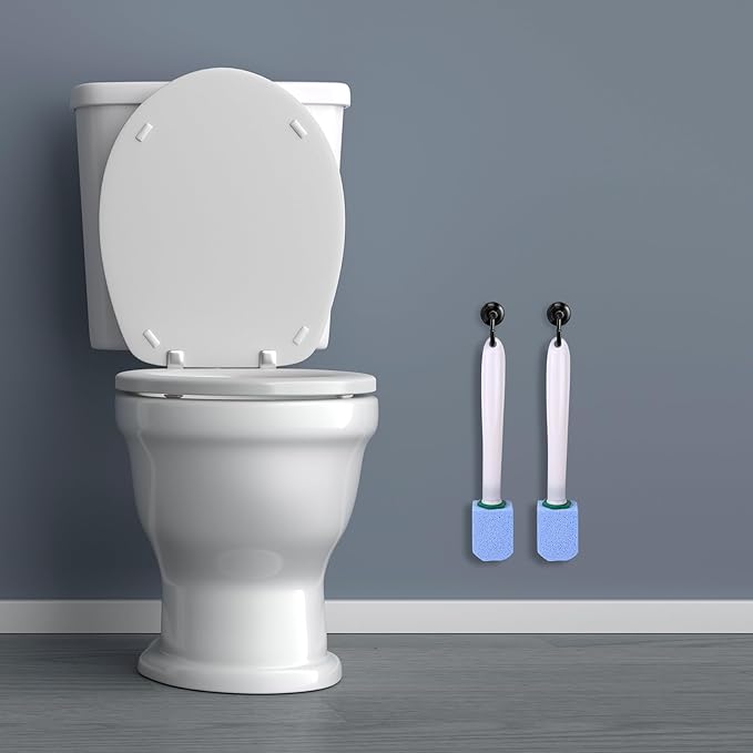 26 Pcs Toilet Pumice Stone with Long Handle Toilet Bowl Cleaner Brush Wand Refills Pumice Stone Block Deep Cleaning Remover Tool for Pool Bath Kitchen Sinks Tiles (Blue)