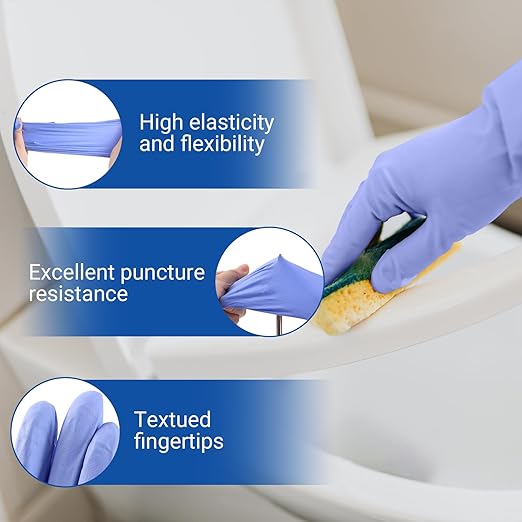 JMU Nitrile Gloves Medium Bulk 4000 Count, 3.5 Mil Disposable Gloves Latex-Free, Violet Blue