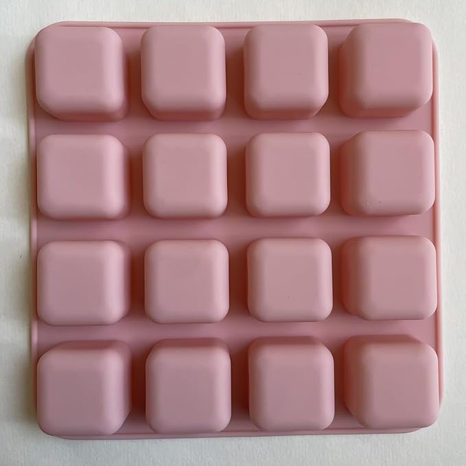 Cube Silicone Molds,3D Square Shape Silicone Cake Baking Mold for Candy, Chocolate,Truffle, Jelly, Cookie, Pudding, Ice Making, Cake Decor, Muffin, Loaf, Brownie, Cornbread and DIY, 16-Cavity