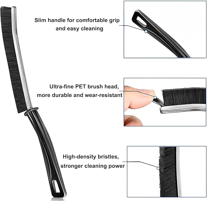 Gap Cleaning Brush Grout Cleaner Brush with Hard Handle Scrub Deep Tile Joints Stiff Angled Bristles for Showers, Bathtubs, Kitchens - Multi-Surface All-Around Household Cleaning Tool