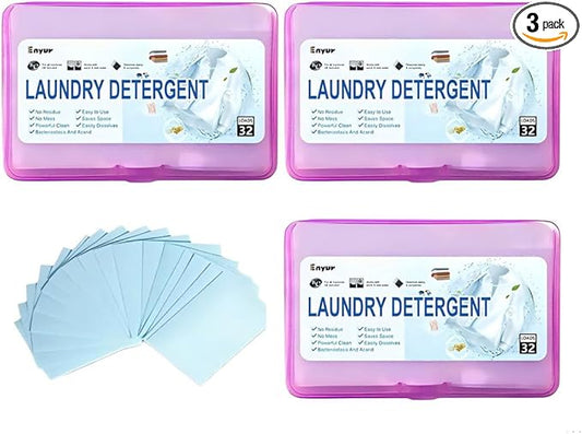 Laundry Detergent Sheets | Ultra-Portable| travel size | 96 Loads, 5-Second Dissolve | TSA-Approved & Eco-Friendly | 2X Stain Removal Tech | HE Safe, Fresh Botanical Scent