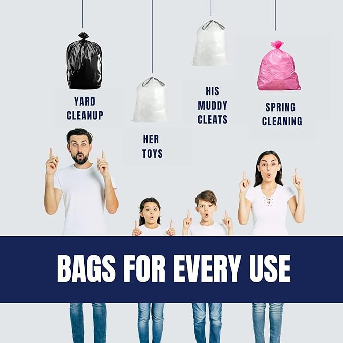 Plasticplace 32-33 Gallon Trash Bags │ 1.5 Mil │ Pink Garbage Can Liners │ 33’” x 39” (100 Count)