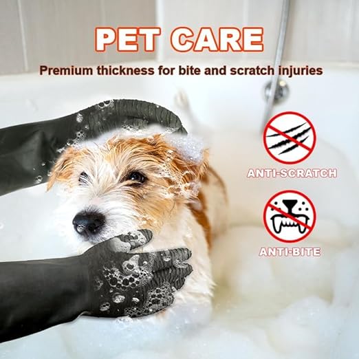 North Tower Chemical Resistant Gloves Rubber Heavy Duty Glove Work With Waterproof Gloves For Mens （14in,2 pair）