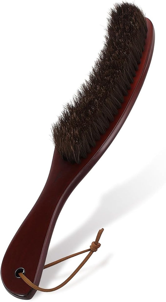 Clothes Brush, Wood Felt Brush, Horsehair Felt Hat Brushes, Remove Pet Hair Dust, Wooden Cowboy Hat Horse Hair Brushes for Suits Suede Clothes Furniture
