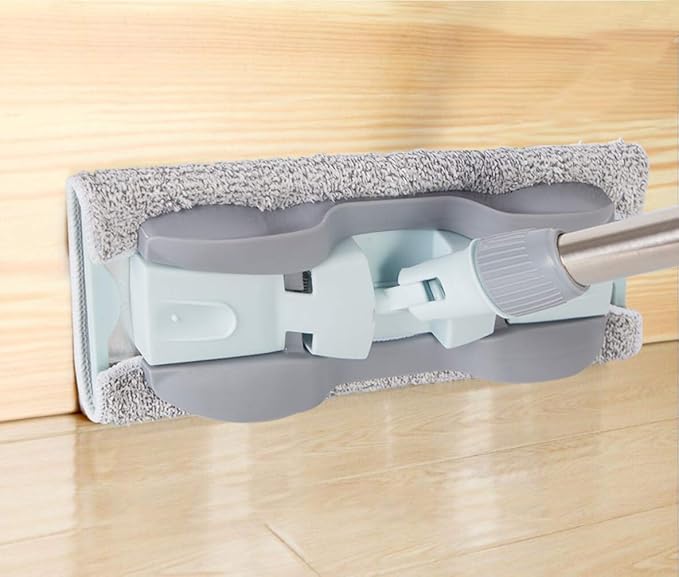 Microfiber Wood Floor Mop - 15 Inch with 4 Washable Pads, Adjustable Handle for Dry & Wet Cleaning