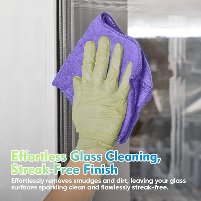 HOMEXCEL Microfiber Cleaning Cloth 12 Pack 12.5 x 12.5 Inch Microfiber Towels for Cars Ultra Absorbent Cleaning Rags Lint Free Cleaning Towels for Household Kitchen, Window Car Purple