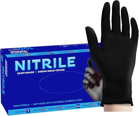 Nitrile Exam Gloves, Latex-Free Powder-Free Non-Sterile Disposable Gloves, For Medical, Cleaning, And Kitchen Prep