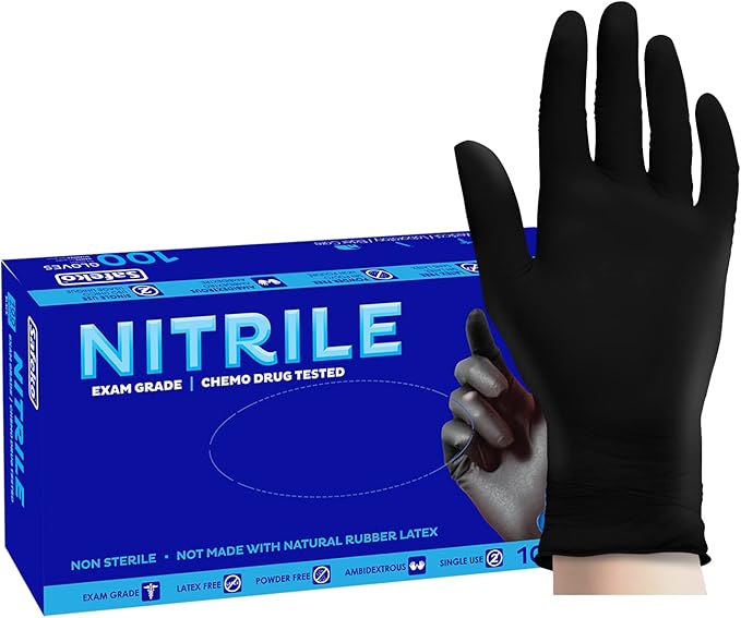 Nitrile Exam Gloves, Latex-Free Powder-Free Non-Sterile Disposable Gloves, For Medical, Cleaning, And Kitchen Prep