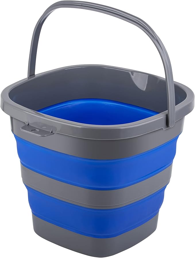 Collapsible Bucket with 2.6 Gallon (10L), Mop Bucket for Cleaning, Plastic Bucket for Garden, Car Washing or Camping, Portable Fishing Water Pail