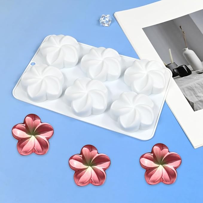 mostsom Silicone Flower Mold for Chocolate, Cake, Jelly, Mousse, Truffle & Ice Cube - Non-Stick Baking Molds Easy Release Candy Making Mould (E_ Flower)