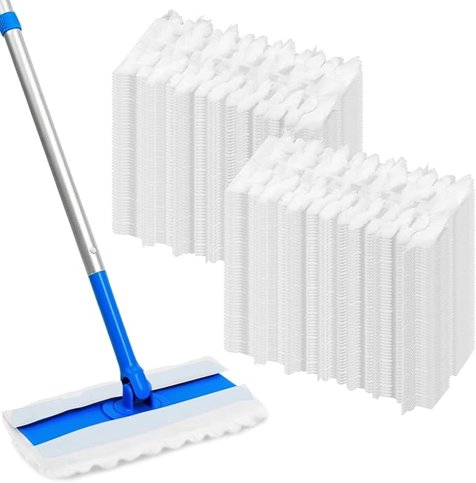 100 Count Dry Sweeping Cloths Compatible with Swiffer Sweeper Mop, Heavy Duty Pet Sweeping Pads Refills, Disposable Duster Mop Pads Refills for Hardwood Floor Dust and Pet Hair Cleaning