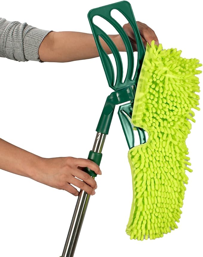 Pine-Sol Telescopic Microfiber Dry/Wet Mop – Dust Mopping for Cleaning Hardwood Floors, Tile, Laminate | Swivel Sweeper with Washable Pad and Extendable Metal Handle
