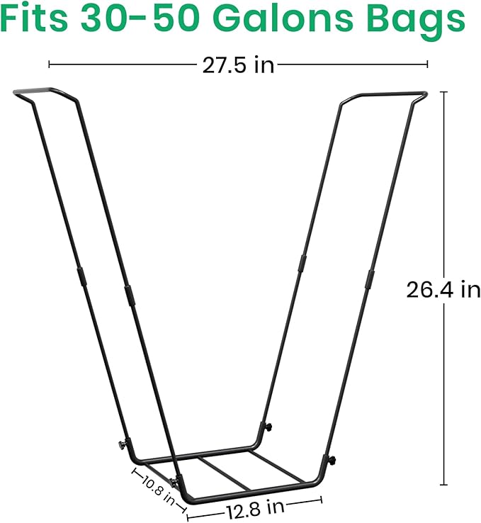 Leaf Bag Holder Collapsible Trash Bag Holders Stand for Outdoor Metal Waste Bags Frame for Garage Yard Lawn Camping Parties