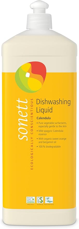 Sonett Organic Dishwashing Liquid (Calendula, 34 Fl.Oz (1 Count)) Certified Organically Grown
