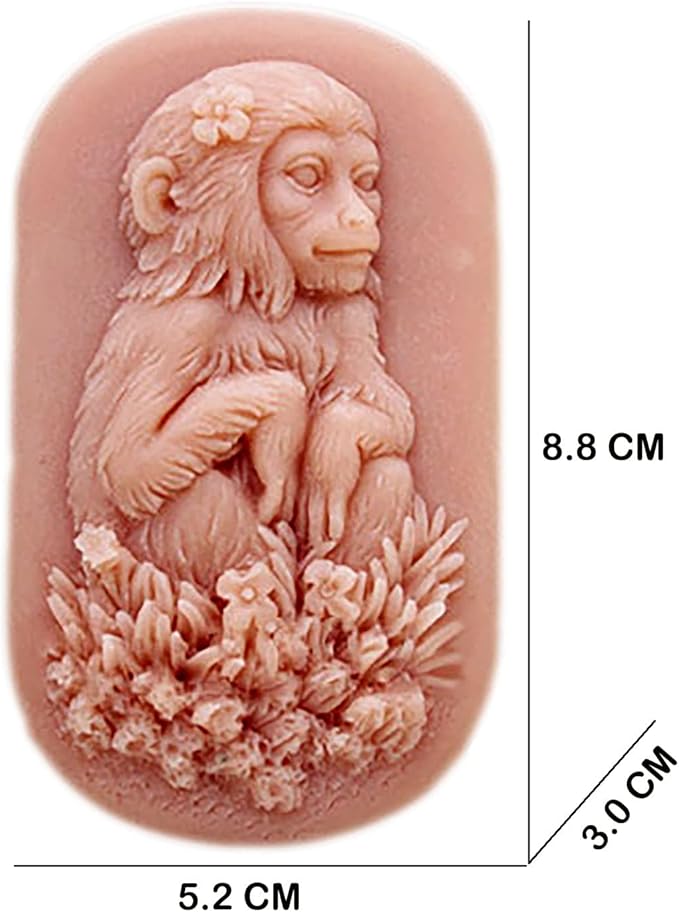 Soap Mold Silicone Soap Molds for Soap Making Craft DIY Handmade Chocolate Candy Cake Mold Monkey Flower (11513)