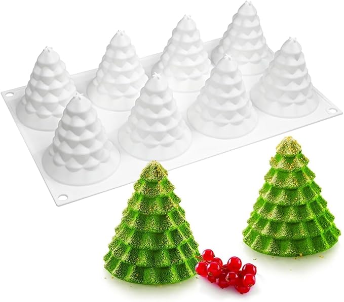 TUKE Christmas Tree Silicone Mold Tree Shaped Molds for Making Handmade Soap Candles, Cake, Jelly Dessert Candy (Christmas Tree J)
