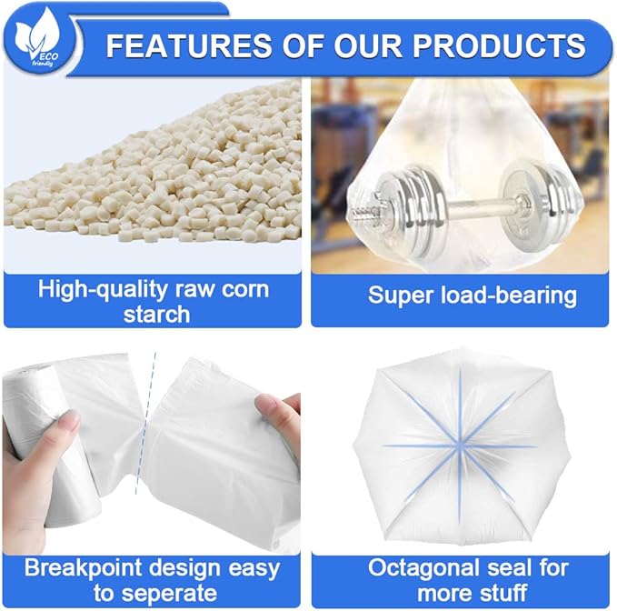 Small Garbage Bags 2.6 Gallon Colorful Biodegradable Trash Bags,120 Counts Bathroom Garbage Bags Unscented Wastebasket Liners for Office, Bedroom,Living Room 7-10L