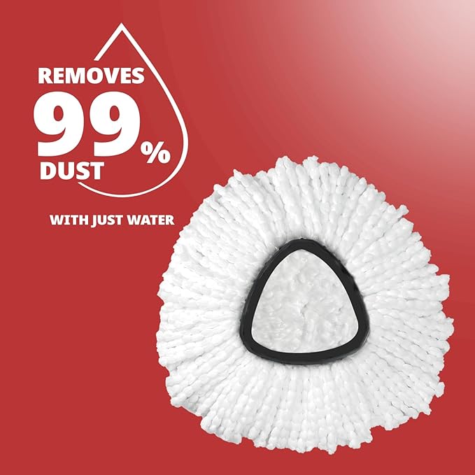 Mop Replace Head, 4 Pack Spin Mop Replacement Head Easywring 1-Tank System, Easy Cleaning, Microfiber, Machine Washable